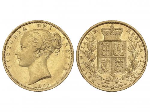GRAN BRETAÑA. Sovereign. 1853. VICTORIA. 7,92 grs. AU. W.W. 