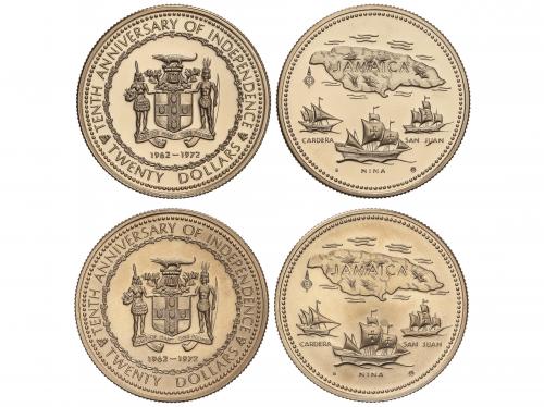JAMAICA. Lote 2 monedas 20 Dollars. (1972). 15,71 y 15,75 gr