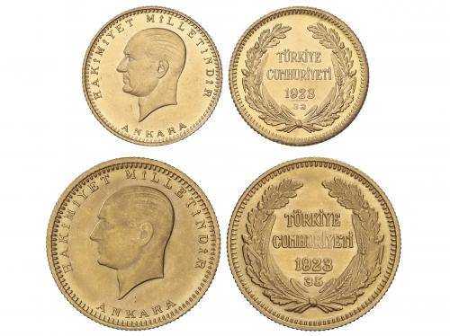 TURQUÍA. Lote 2 monedas 50 y 100 Kurush. 1923. ATATÜRK. 3,61