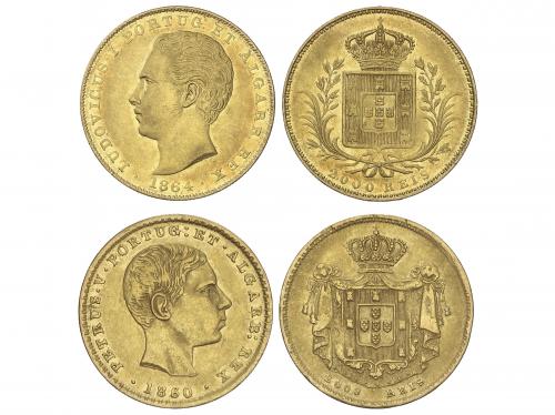 PORTUGAL. Lote 2 monedas 2.000 Reis. 1860 y 1864. PEDRO V y 