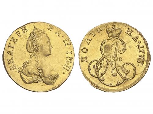 RUSIA. Poltina (1/2 Rouble). 1777. CATHERINE II. SAINT PETER