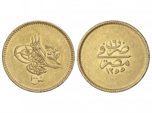 EGIPTO. 100 Qirsh (Pound). 1255 d.H./12 (1849 d.C.). ABDUL M