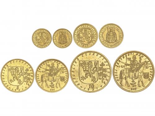 CHECOSLOVAQUIA. Serie de 4 monedas 1, 2, 5 y 10 Dukatu. 1931