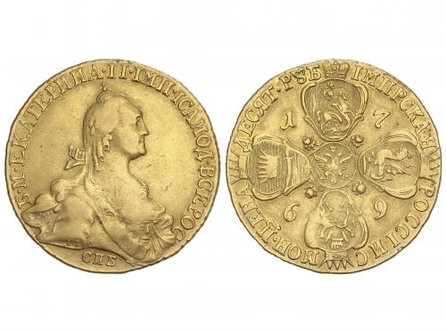 RUSIA. 10 Roubles. 1769-C[[c7a1]]. CATHERINE II. SAINT PETE