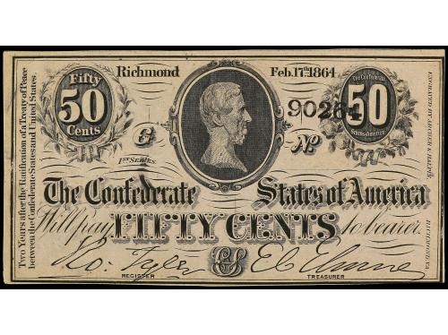 BILLETES EXTRANJEROS. 50 Cents. 17 Febrero 1864. ESTADOS UNI