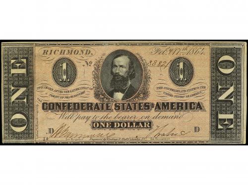 BILLETES EXTRANJEROS. 1 Dollar. 17 Febrero 1864. ESTADOS UNI