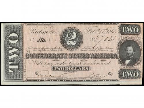 BILLETES EXTRANJEROS. 2 Dollars. 17 Febrero 1864. ESTADOS UN