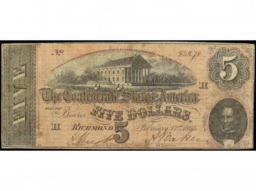 BILLETES EXTRANJEROS. 5 Dollars. 17 Febrero 1864. ESTADOS UN