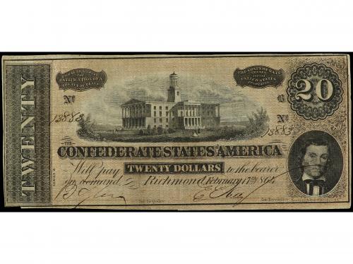 BILLETES EXTRANJEROS. 20 Dollars. 17 Febrero 1864. ESTADOS U