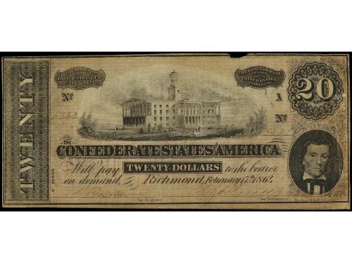 BILLETES EXTRANJEROS. 20 Dollars. 17 Febrero 1864. ESTADOS U