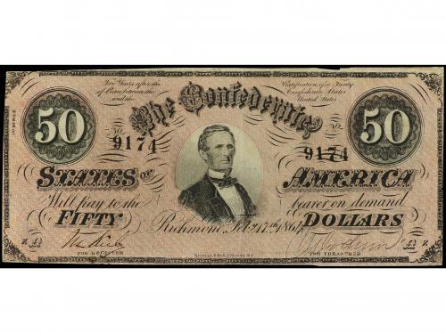 BILLETES EXTRANJEROS. 50 Dollars. 17 Febrero 1864. ESTADOS U