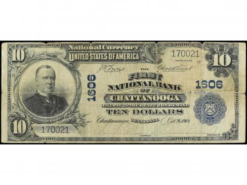 BILLETES EXTRANJEROS. 10 Dollars. 1905. ESTADOS UNIDOS. FIRS