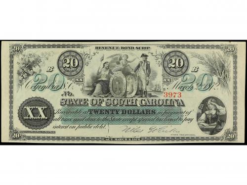 BILLETES EXTRANJEROS. 20 Dollars. 2 Marzo 1872. ESTADOS UNID