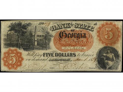 BILLETES EXTRANJEROS. 5 Dollars. Enero 1859. ESTADOS UNIDOS.