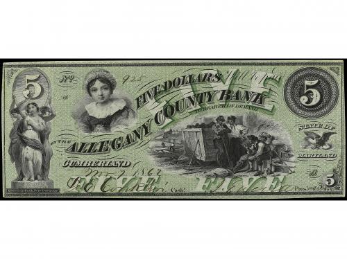 BILLETES EXTRANJEROS. 5 Dollars. 1862. ESTADOS UNIDOS. MARYL