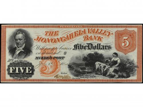 BILLETES EXTRANJEROS. 5 Dollars. 2 Junio 1861. ESTADOS UNIDO