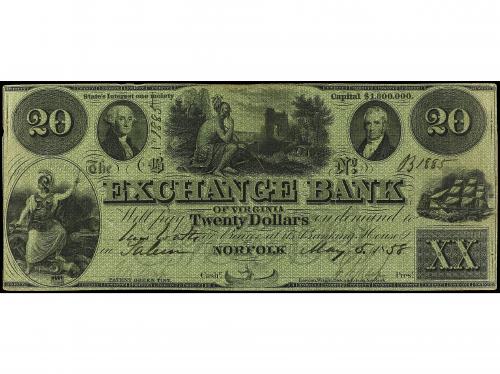 BILLETES EXTRANJEROS. 20 Dollars. 5 Mayo 1858. ESTADOS UNIDO