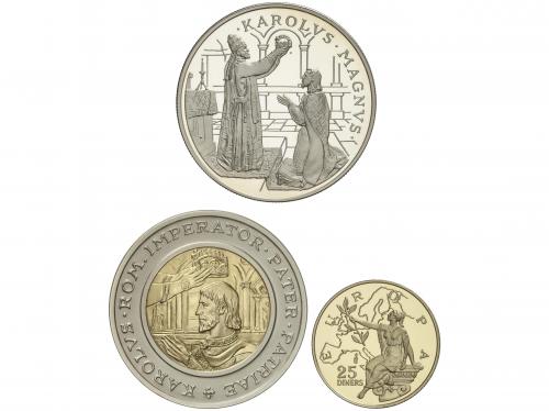 ANDORRA. Set 3 monedas 10, 20 y 25 Diners. 1996. AU, AR. Car