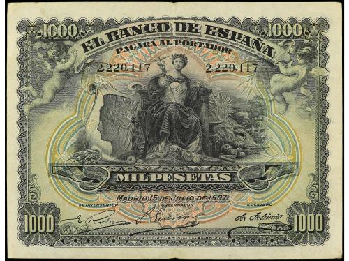 BANCO DE ESPAÑA. 1.000 Pesetas. 15 Julio 1907. Palacio Real 