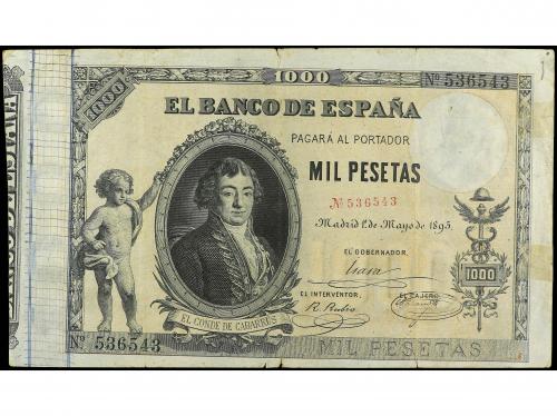 BANCO DE ESPAÑA. 1.000 Pesetas. 1 Mayo 1895. Conde de Cabarr