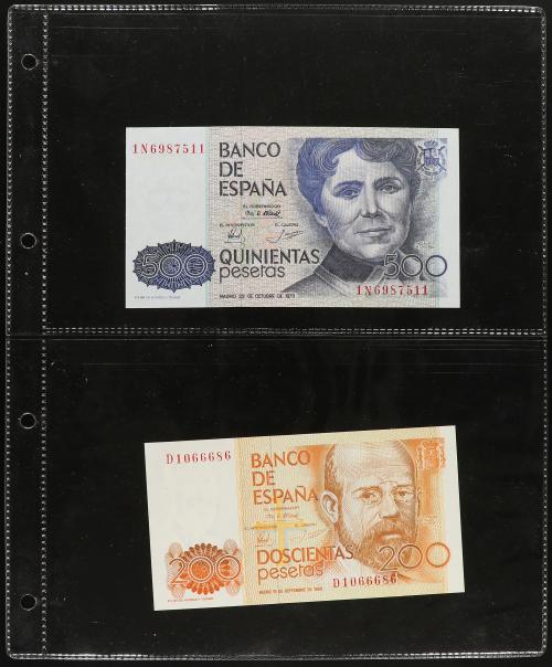 Lote 30 billetes 10 Cèntims a 500 Pesetas. 1928 a 1980. Todo
