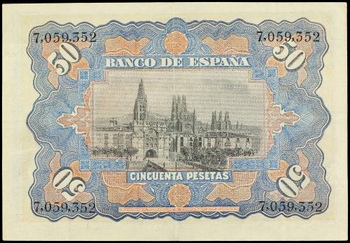 BANCO DE ESPAÑA. 50 Pesetas. 15 Julio 1907. Catedral de Burg