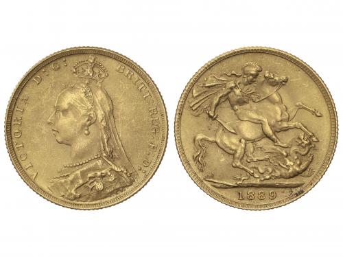GRAN BRETAÑA. Sovereign. 1889. VICTORIA. 8,01 grs. AU. Fr-39