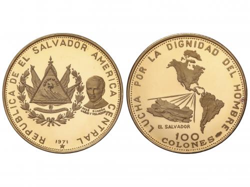 EL SALVADOR. 100 Colones. 1971. 11,80 grs. AU. 150 Aniversar