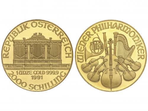 AUSTRIA. 2.000 Schilling. 1991. 31,10 grs. AU. Orquesta Fila