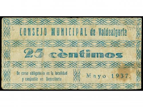 ARAGÓN-FRANJA DE PONENT. 25 Céntimos. Mayo 1937. C.M. de VAL