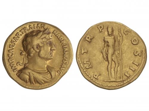IMPERIO ROMANO. Áureo. 119-122 d.C. ADRIANO. Anv.:  IMP. CAE