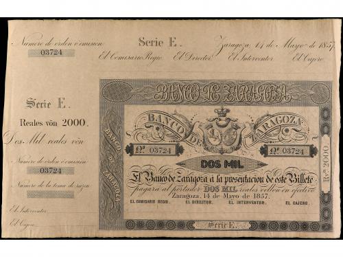 ANTIGUOS. 2.000 Reales de Vellon. 14 Mayo 1857. BANCO DE ZAR