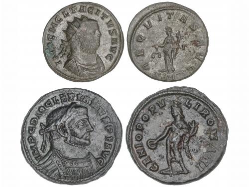 IMPERIO ROMANO. Lote 2 monedas Antoniniano y Follis. DIOCLEC
