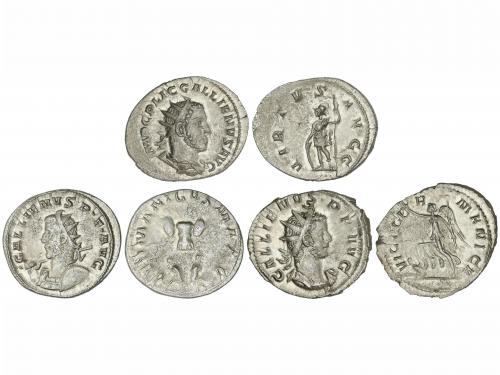 IMPERIO ROMANO. Lote 3 monedas Antoniniano. Acuñadas el 253-