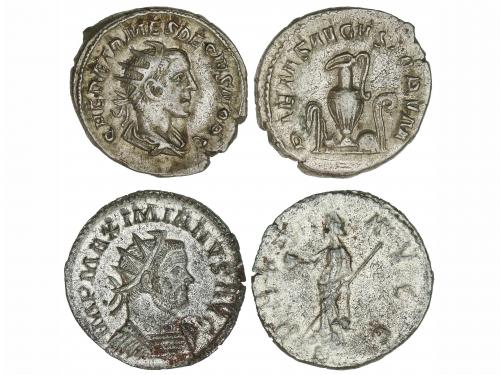 IMPERIO ROMANO. Lote 2 monedas Antoniniano. Acuñadas el 251 