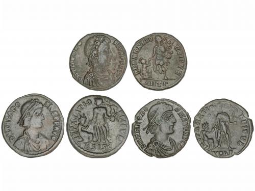 IMPERIO ROMANO. Lote 3 monedas Maiorina reducida 22 mm. Acuñ