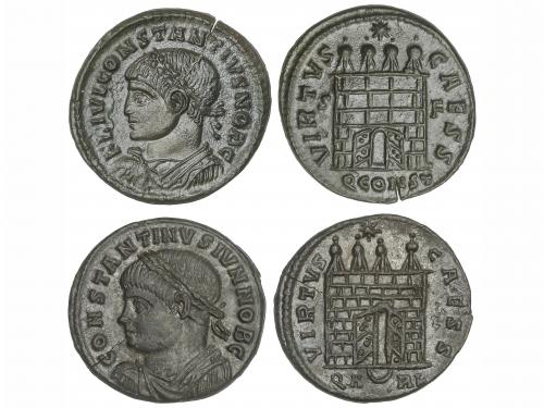 IMPERIO ROMANO. Lote 2 monedas Follis. Acuñadas el 325-329 d