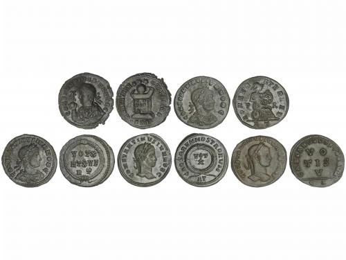 IMPERIO ROMANO. Lote 5 monedas Follis. Acuñadas el 320-329 d