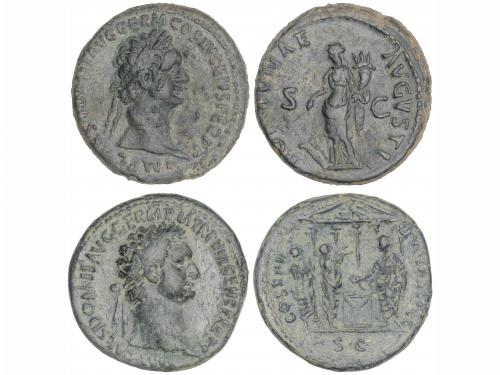 IMPERIO ROMANO. Lote 2 monedas As. Acuñadas el 85-91 d.C. DO