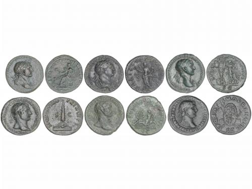 IMPERIO ROMANO. Lote 7 monedas As. Acuñadas el 98-117 d.C. T