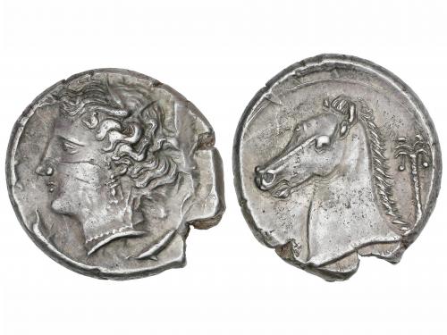 MONEDAS GRIEGAS. Tetradracma. 320-300 a.C. EMISIONES PÚNICAS