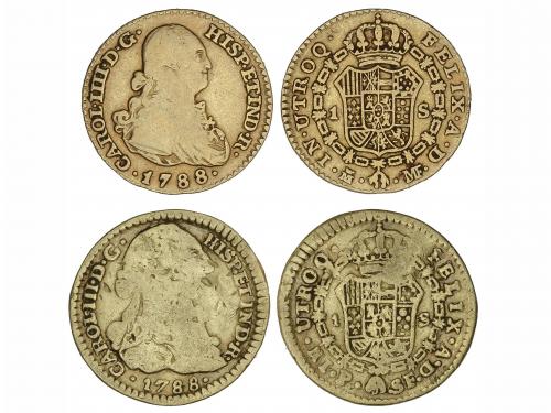 CARLOS III. Lote 2 monedas 1 Escudo. 1788. CARLOS III Y CARL