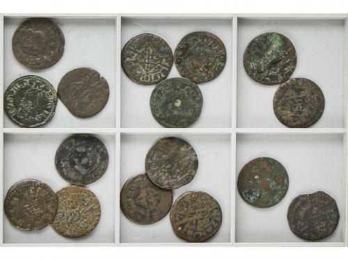 GUERRA DELS SEGADORS. Lote 16 monedas Sisé. LLUIS XIII y XIV