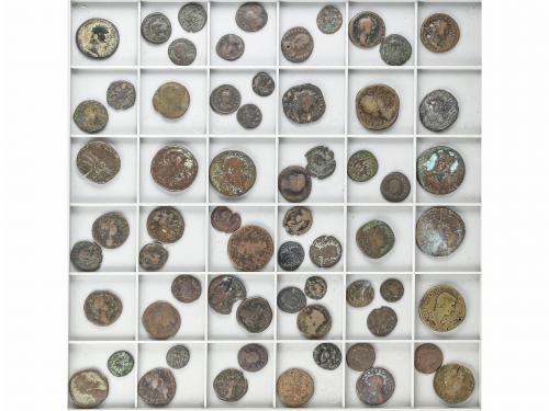 IMPERIO ROMANO. Lote 62 monedas cobre. De pequeños bronces a
