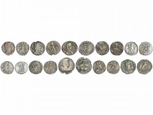 IMPERIO ROMANO. Lote 10 monedas 1/2 Silicua. HONORIO (2), GR
