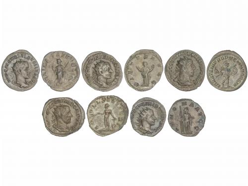 IMPERIO ROMANO. Lote 5 monedas Antoniniano. Acuñadas el 251-