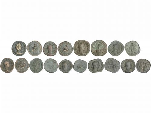 IMPERIO ROMANO. Lote 9 monedas Sestercio. Acuñada el 244-249