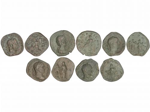 IMPERIO ROMANO. Lote 5 monedas Sestercio. Acuñada el 249-251
