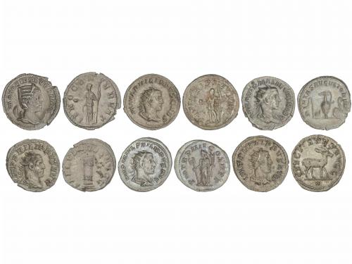IMPERIO ROMANO. Lote 6 monedas Antoniniano. Acuñada el 244-2