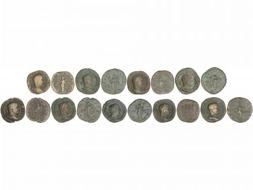 IMPERIO ROMANO. Lote 9 monedas Sestercio. Acuñadas el 244-24
